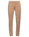 Boglioli Man Pants Camel Size 32 Cotton, Elastane In Beige