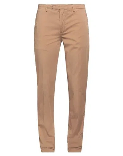 Boglioli Man Pants Camel Size 32 Cotton, Elastane In Beige