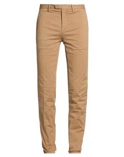 Boglioli Man Pants Camel Size 38 Cotton, Elastane In Nude