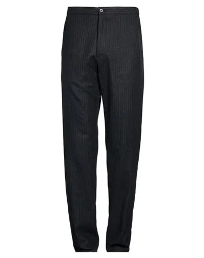 Boglioli Man Pants Charcoal Size 38 Virgin Wool, Polyester, Elastane In Black