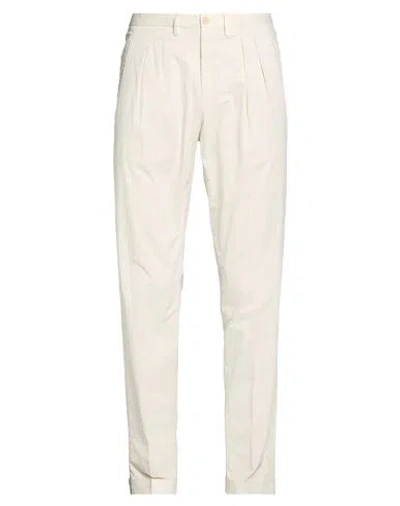 Boglioli Man Pants Cream Size 32 Cotton, Elastane In White