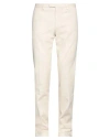 Boglioli Man Pants Cream Size 38 Cotton, Elastane In White