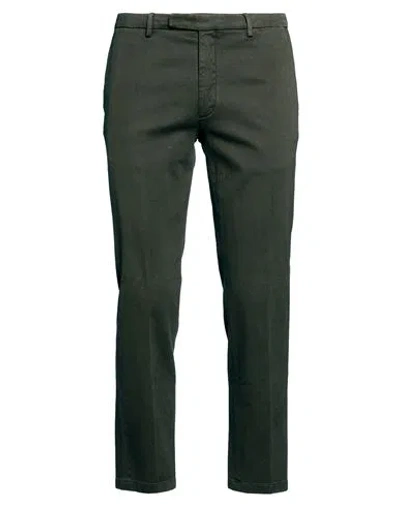 Boglioli Man Pants Dark Green Size 30 Cotton, Elastane