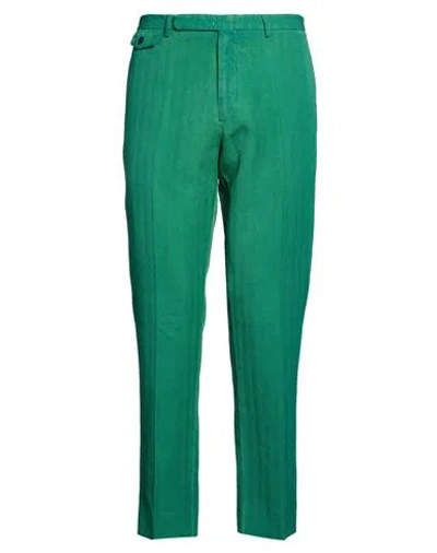 Boglioli Man Pants Dark Green Size 34 Cotton, Linen