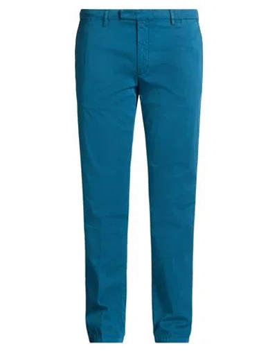 Boglioli Man Pants Deep Teal Size 38 Cotton, Elastane In Blue