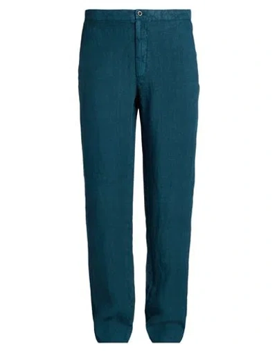 Boglioli Man Pants Deep Teal Size 38 Linen In Green