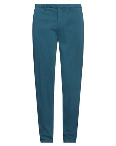 Boglioli Man Pants Deep Teal Size 40 Cotton, Elastane In Green
