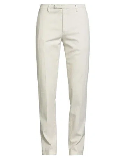 Boglioli Man Pants Ivory Size 36 Cotton, Elastane In White
