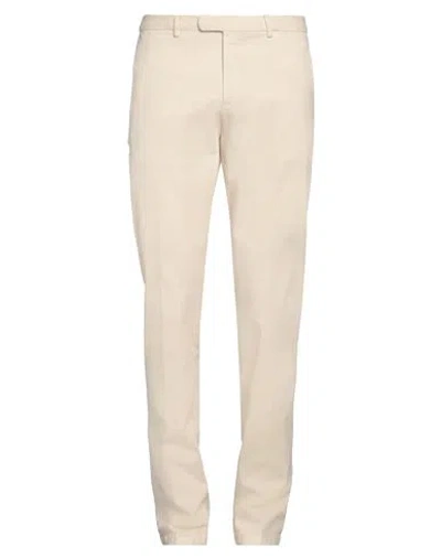 Boglioli Man Pants Ivory Size 36 Cotton, Elastane In White