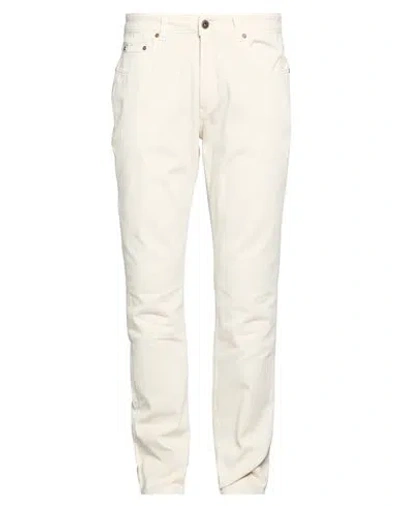 Boglioli Man Pants Ivory Size 38 Cotton, Elastane In White