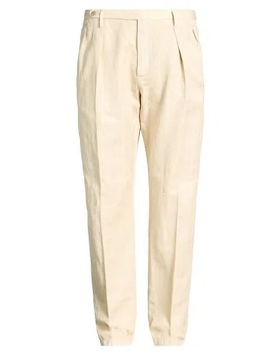 Boglioli Man Pants Ivory Size 38 Cotton, Linen In Neutral