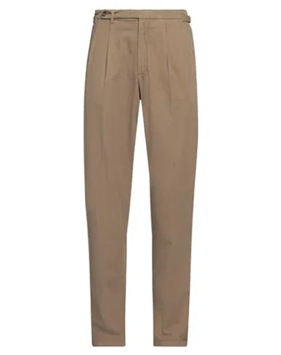 Boglioli Man Pants Khaki Size 32 Cotton, Linen In Beige