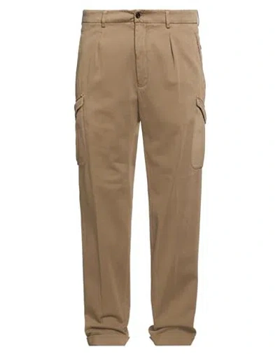 Boglioli Man Pants Khaki Size 38 Cotton, Elastane In Brown