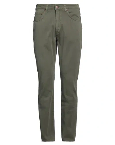Boglioli Man Pants Military Green Size 34 Cotton, Elastane