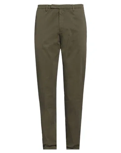 Boglioli Man Pants Military Green Size 38 Cotton, Elastane