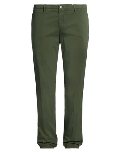 Boglioli Man Pants Military Green Size 38 Cotton, Elastane