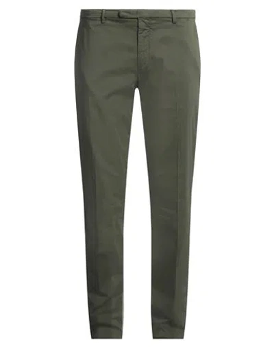 Boglioli Man Pants Military Green Size 38 Cotton, Elastane In Green