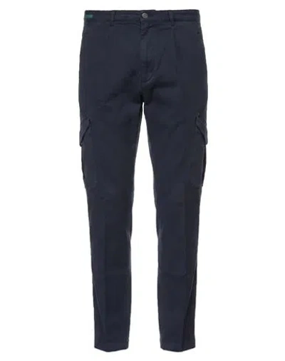 Boglioli Man Pants Navy Size 32 Cotton, Elastane In Blue