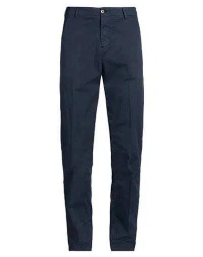 Boglioli Man Pants Navy Size 36 Cotton, Elastane In Blue