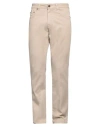 Boglioli Man Pants Sand Size 38 Cotton, Silk, Elastane In Beige