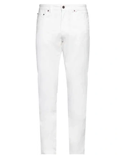 Boglioli Man Pants White Size 34 Cotton, Silk, Elastane