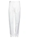 Boglioli Man Pants White Size 40 Cotton, Linen, Elastane In White