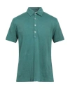 Boglioli Man Polo Shirt Emerald Green Size L Linen