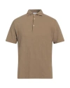 Boglioli Man Polo Shirt Khaki Size Xxl Cotton, Linen In Beige