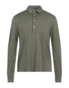 Boglioli Man Polo Shirt Military Green Size M Cotton, Cashmere