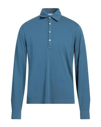 Boglioli Man Polo Shirt Pastel Blue Size M Cotton