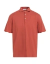 Boglioli Man Polo Shirt Rust Size Xl Cotton In Red