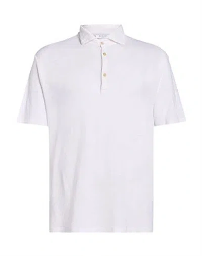 Boglioli Man Polo Shirt White Size Xxl Linen In Animal Print