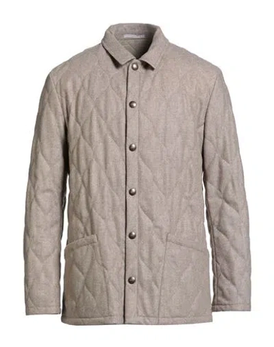 Boglioli Man Puffer Beige Size 44 Virgin Wool, Polyamide, Acrylic, Cashmere, Elastane In Sand