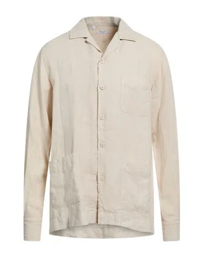 Boglioli Man Shirt Beige Size Xl Linen In Nude