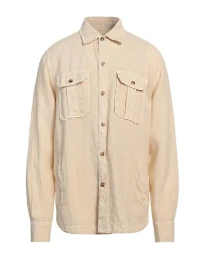 Boglioli Man Shirt Beige Size Xxl Linen