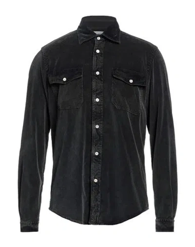 Boglioli Man Shirt Black Size 15 Cotton