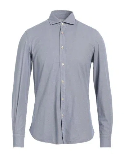 Boglioli Man Shirt Blue Size 17 Cotton