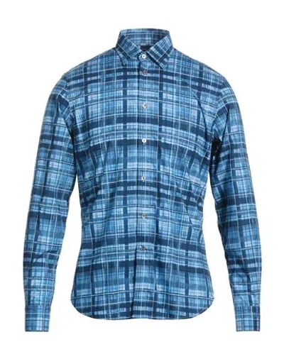 Boglioli Man Shirt Bright Blue Size 15 ¾ Cotton