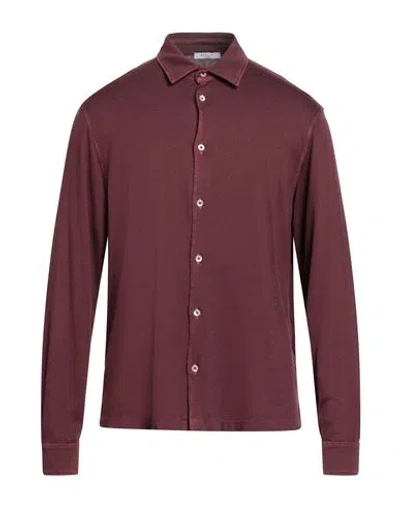 Boglioli Man Shirt Burgundy Size L Cotton, Cashmere