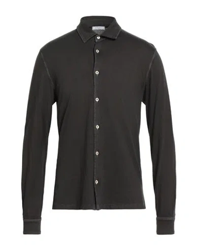 Boglioli Man Shirt Charcoal Size S Cotton, Cashmere In Gray