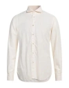 Boglioli Man Shirt Cream Size 17 Cotton In White