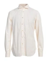 Boglioli Man Shirt Cream Size 17 Cotton In White