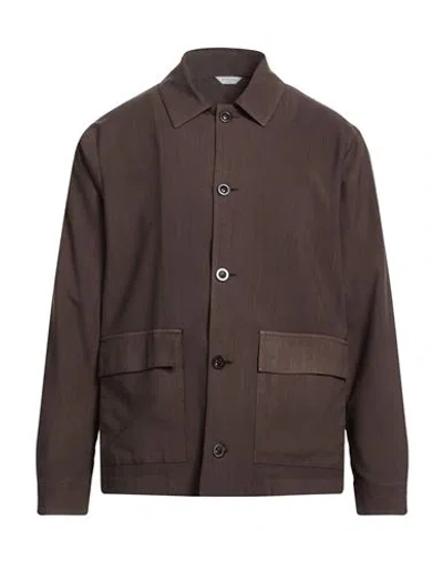 Boglioli Man Shirt Dark Brown Size 48 Virgin Wool