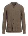 Boglioli Man Shirt Dark Brown Size S Linen