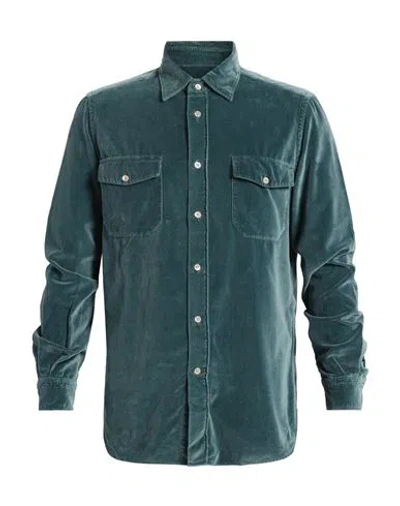 Boglioli Man Shirt Emerald Green Size 15 ¾ Cotton