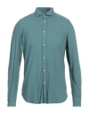 Boglioli Man Shirt Emerald Green Size 15 ¾ Viscose, Cotton