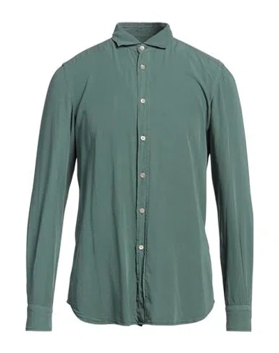 Boglioli Man Shirt Green Size 15 Lyocell