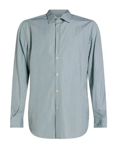 Boglioli Man Shirt Green Size 16 ½ Cotton In Multi