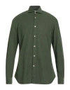 Boglioli Man Shirt Green Size 17 Cotton