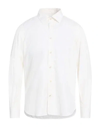 Boglioli Man Shirt Ivory Size 15 ¾ Cotton In White